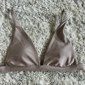 Aerie Ribbed Shine Plunge Bikini Top